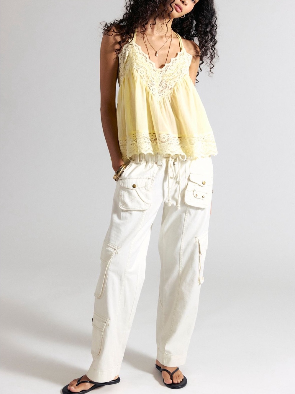 We the free Tahiti pull-on cargo pant - tofu/white